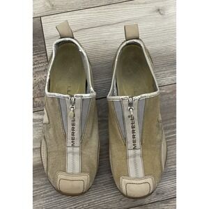 Merrell Women's Barradi Sport Beige Slip On Zip‎ Canvas Performance Shoes Size 8